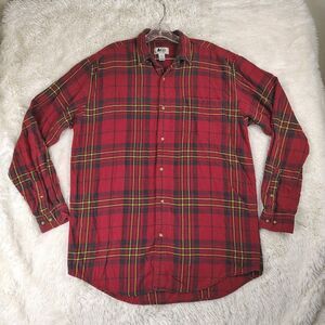 Vtg REI Shirt Mens Large Tall Red Check Button Up Workwear Outdoor Hike Y2K Soft